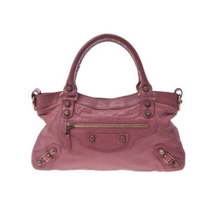 Balenciaga Giant First Pink Lambskin Bag Studs Strap